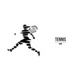 abstract silhouette of a tennis player on white vector image