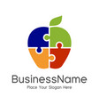 puzzle health food creative symbol layout vector image vector image