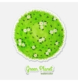 round watercolor meadow like planet with green vector image vector image