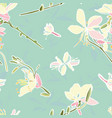 turquoise floral pattern with lily vector image