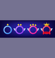 different rank emblems with empty circle frames vector image