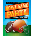 football bowl game party flyer vector image vector image
