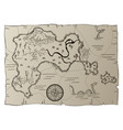 antique treasure map cartoon island template vector image