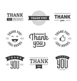 black thank you labels and signs vector image vector image
