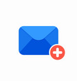 email message plus icon vector image vector image
