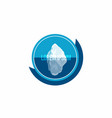 iceberg above and under water conceptual logo vector image