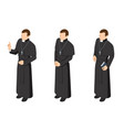 isometric catholic priest in vestment isolated vector image