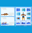 sea fish postage stamp vector image vector image