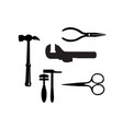 silhouette building tool set drawing plan layout vector image
