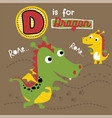 two funny dragons are playing cartoon vector image vector image