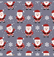 christmas seamless pattern with santa background vector image vector image