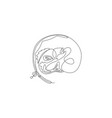 one single line drawing fishing club lover vector image