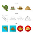 design hat and cap icon collection vector image