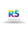 rs r s colorful letter origami triangles design vector image