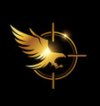 golden flying eagle logo sign vector image vector image