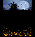 halloween background with scary pumpkins vector image