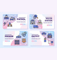 police color linear icons set vector image