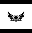 retro wings badge with letter a vintage logo vector image