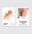 trendy watercolor ink background in coral gold vector image vector image
