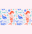 cute mermaids seamless pattern texture vector image