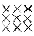 set of heraldic swords and sabres vector image vector image