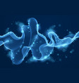 array particles flowing over dark background vector image vector image