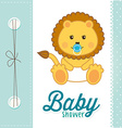 Baby shower card with little girl Royalty Free Vector Image