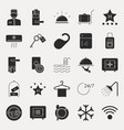 collection of dark hotel icons vector image