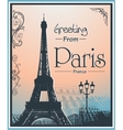 copyspace retro style poster with paris background vector image vector image