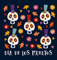 dia de los muertos greeting card invitation vector image