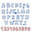 doodle font vector image