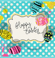 happy easter retro greeting card with vintage vector image vector image