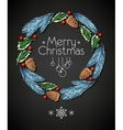 spruce and holly christmas wreath vector image vector image