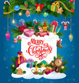 christmas gifts with new year presents garland vector image vector image