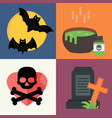 halloween icons set traditional trick vector image