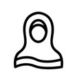 hijab woman icon isolated contour symbol vector image