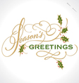 seasons greetings hand lettering vector image vector image