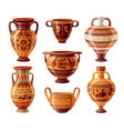 ancient greek vase set pottery antique vector image vector image