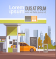 car fueling at gas petrol station vector image