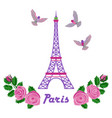 paris embroidery pattern vector image