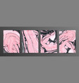pink and black marble textures backgrounds set vector image vector image