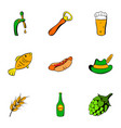 beer celebration icons set cartoon style vector image