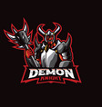 devil knight mascot logo design vector image vector image