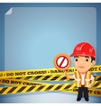 foreman with danger tapes vector image
