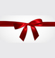 realistic red bow with ribbons isolated vector image