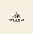 world globe with lines tech connect logo symbol vector image