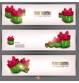 set of three banners with beautiful gifts vector image