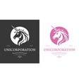 unicorn logo modern design vector image