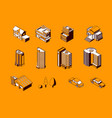 city buildings isometric set vector image
