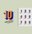 set of anniversary logotype modern vector image vector image